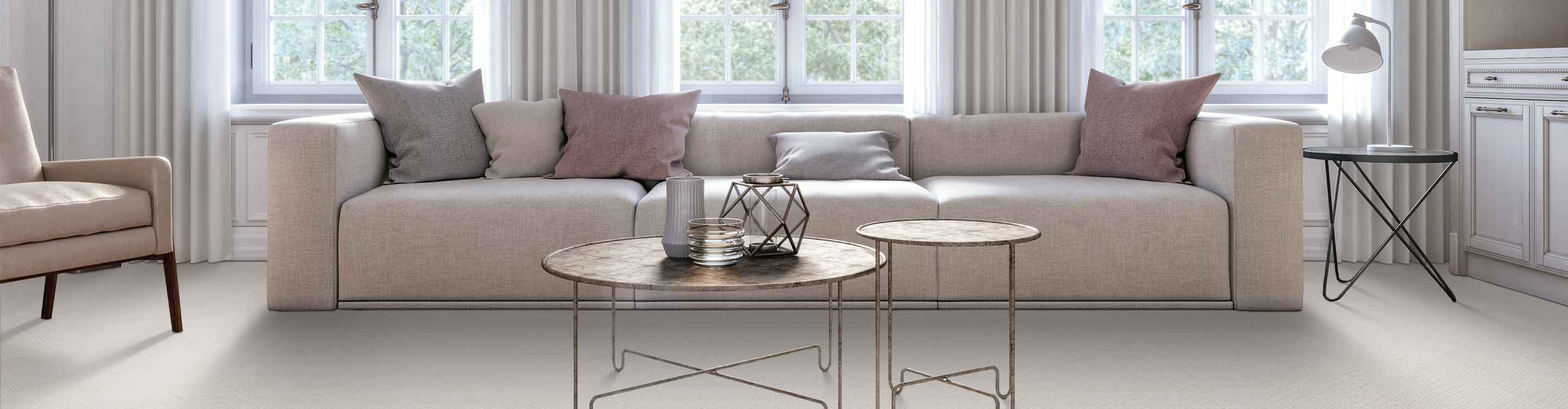 Karastan beige carpet in El Paso living room